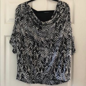 Express Black and White Blouse